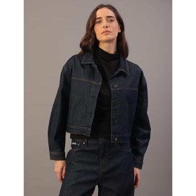 Jaqueta Jeans Cropped Pences - Marinho