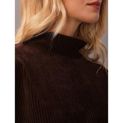 Blusa Calvin Klein Feminina Manga Longa de Malha de Veludo Cot - Marrom