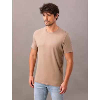 Camiseta Manga Curta Calvin Klein Jeans Masculino Flowers - Caqui Medio