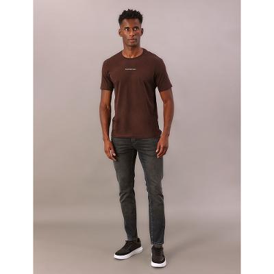 Camiseta Manga Curta Calvin Klein Jeans Masculino Logo Centralizado - Marrom