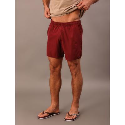 Shorts Elastico Liso Com Logo Lateral - Bordo