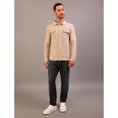 Camisa Manga Longa Calvin Klein Jeans Masculino Bolsos Cargo - Caqui Medio
