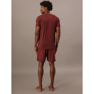 Pijama Masculino Manga Curta Berm C/Bolso Calvin Klein Modal - Bordo