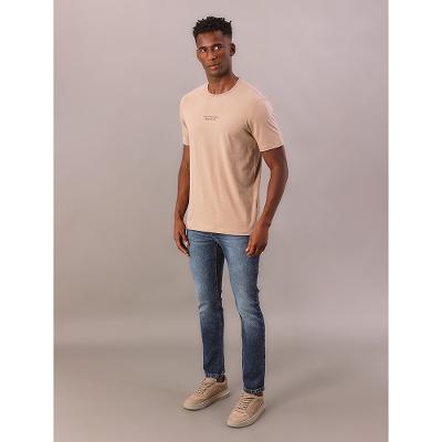 Camiseta Manga Curta Logo Calvin Klein Jeans Ny - Caqui Medio