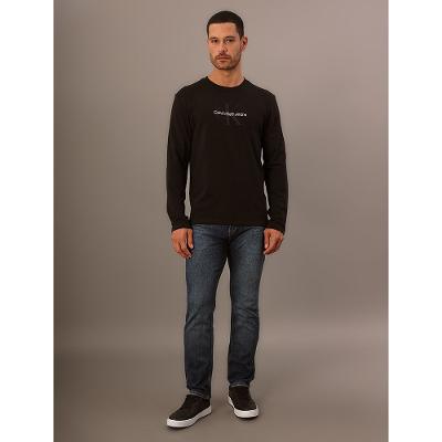 Camiseta Manga Longa Calvin Klein Jeans Masculino Re Issue Bordado - Preto