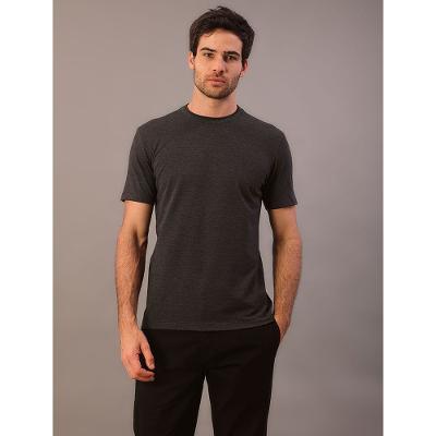 Camiseta Manga Curta Calvin Klein Masculino Gola Dupla - Chumbo