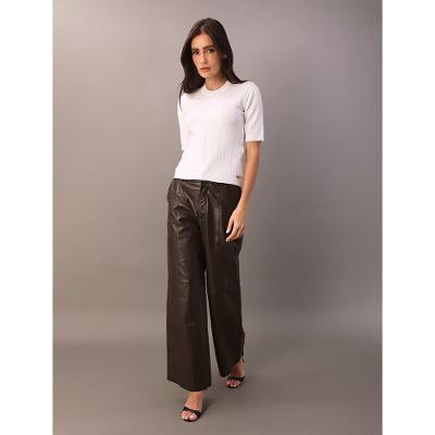 Blusa de Tricot Calvin Klein Feminino Manga Curta Com Logo Aop - Off White