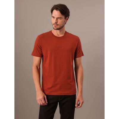 Camiseta Manga Curta Calvin Klein Masculino Calvin Klein Bordado - Ferrugem