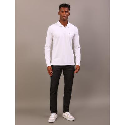 Polo Manga Longa Calvin Klein Jeans Regular Calvin Klein Bordado - Branco
