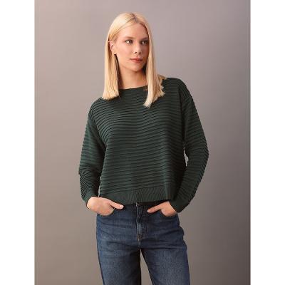 Tricot Calvin Klein Jeans Feminino Textura Listrado - Verde Médio