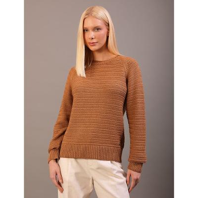 Blusa Calvin Klein Feminino de Tricot Com Ponto Diferenciado - Havana