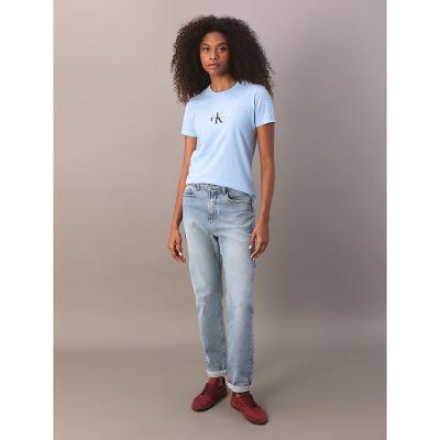 Camiseta Calvin Klein Jeans Feminino Reissue Centralizado - Azul Claro