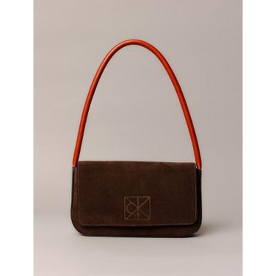 Shoulder Bag Calvin Klein Feminina Camurça Contraste - Marrom