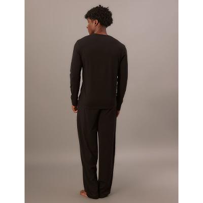 Pijama Masculino Manga Longa e Calça Pima Cotton - Preto