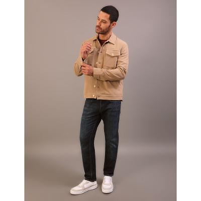 Jaqueta Calvin Klein Jeans Masculino Suede Twill - Caqui Medio