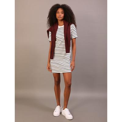 Vestido Calvin Klein Jeans Feminino Manga Curta Puff Bordado - Preto