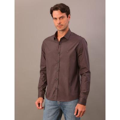 Camisa Manga Longa Slim Galles Stretch - Chumbo