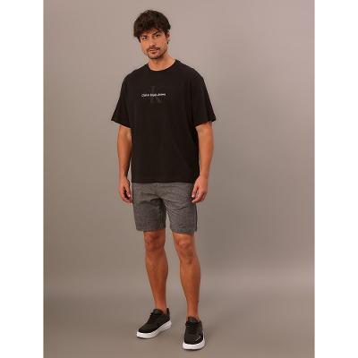 Camiseta Manga Curta Calvin Klein Jeans Masculino Re Issue Bordado - Preto