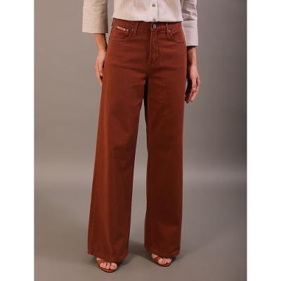 Calça Color Feminina Wide Leg 5 Pockets - Ferrugem