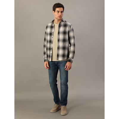 Camisa Calvin Klein Jeans Manga Longa Flanela Xadrez - Chumbo