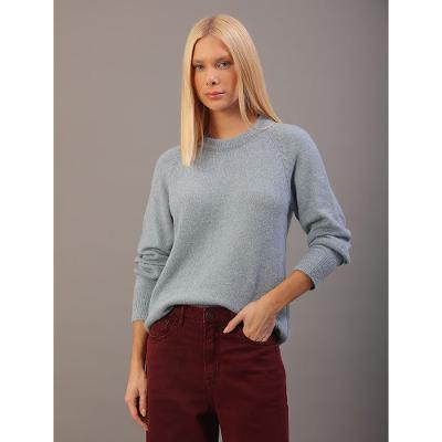 Tricot Básico Calvin Klein Jeans Feminino Cava Raglan - Azul Claro