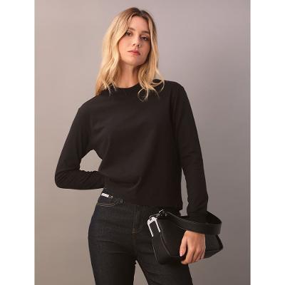 Blusa Calvin Klein Jeans Feminino Manga Longa Malhão - Preto