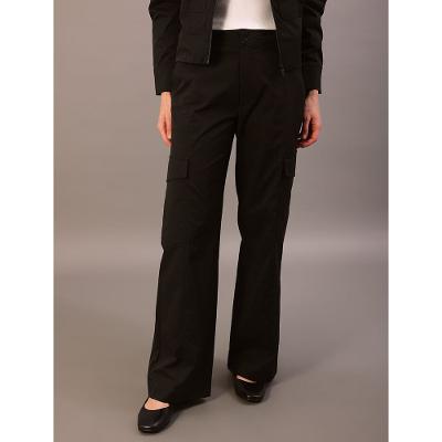 Calça Cargo Calvin Klein Feminino em Tecido Empapelado - Preto