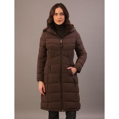 Jaqueta Longa Calvin Klein Jeans Feminino Matelassê Com Capuz - Chumbo