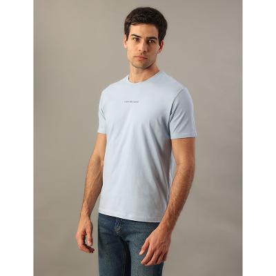 Camiseta Manga Curta Calvin Klein Jeans Masculino Logo Centralizado - Azul Bebe