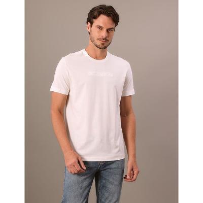 Camiseta Manga Curta Calvin Klein Masculino Embossed+bordado - Off White