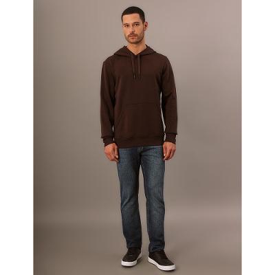 Casaco Moletom Masculino Calvin Klein Bordado Capuz - Cafe