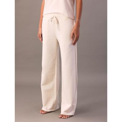 Calça Feminina Pantalona Bolsos Linho Heritag Calvin Klein Loungewear - Off White