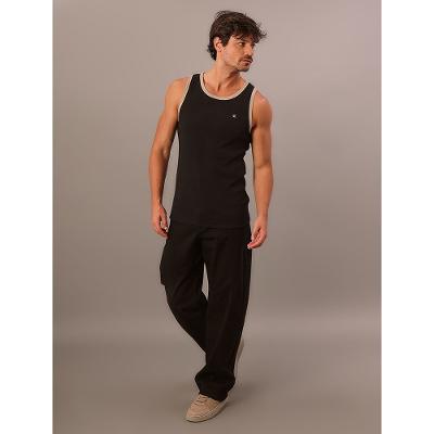 Regata Calvin Klein Jeans Masculino Ribana Friso Cor - Preto