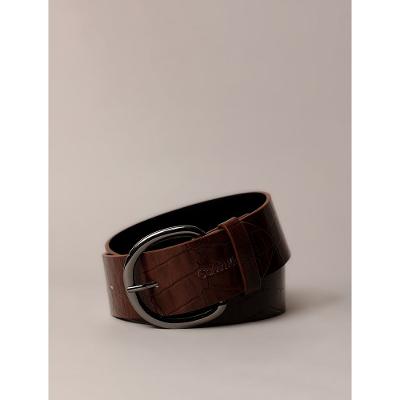 Cinto Calvin Klein Feminino Largo Croco - Marrom