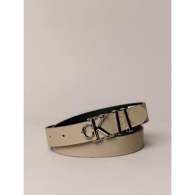Cinto Calvin Klein Jeans Feminino Fivela Ck - Caqui Claro