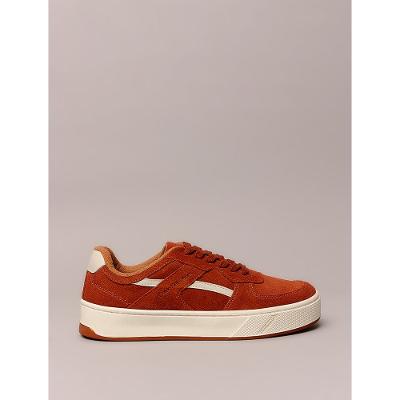 Tênis Calvin Klein Jeans Feminino Palito Camurça Layers - Ferrugem