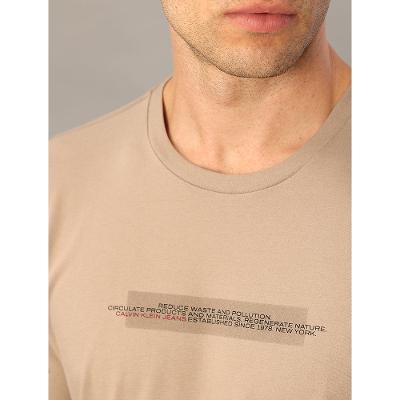 Camiseta Manga Curta Calvin Klein Jeans Masculino Reduce Waste - Caqui Medio
