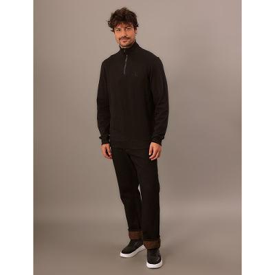 Moletom Calvin Klein Jeans Masculino Meio Ziper Calvin Klein Bordado - Preto