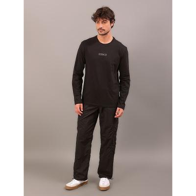 Calça Cargo Calvin Klein Jeans Masculino 3 Bolsos e Etiqueta - Preto