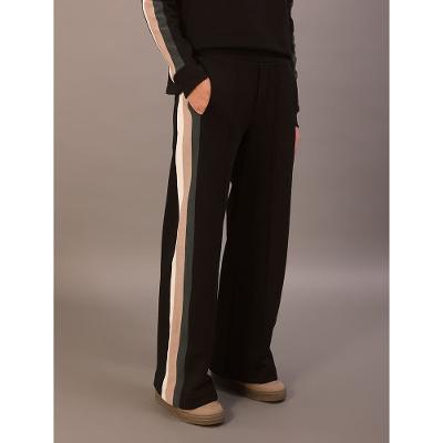 Calça Wideleg Calvin Klein Feminino de Moletom Com Retilínea c - Preto
