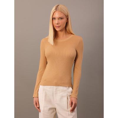 Blusa de Ribana Feminina Manga Longa Com Bordado - Havana