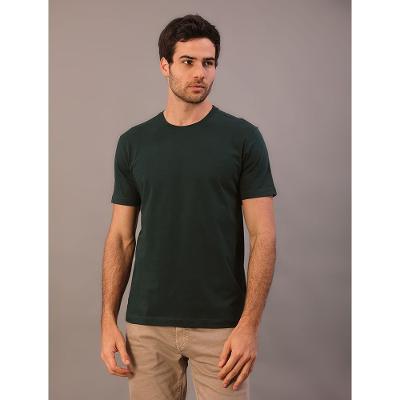 T- Shirt Manga Curta Meia Malha - Verde Médio