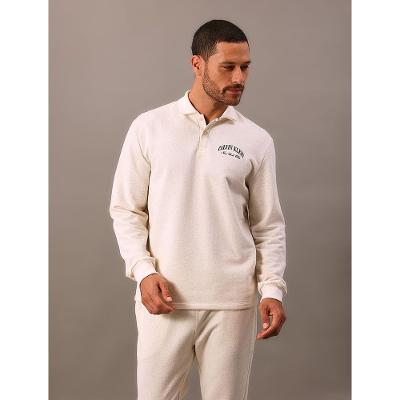 Blusão Masculino Gola Polo Linho Heritage Cre - Off White