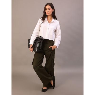 Camisa Cropped Calvin Klein Jeans Feminino Bolso Frontal - Branco