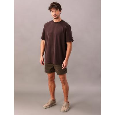 Camiseta Manga Curta Calvin Klein Jeans Masculino Oversized Calvin Klein Manga - Marrom