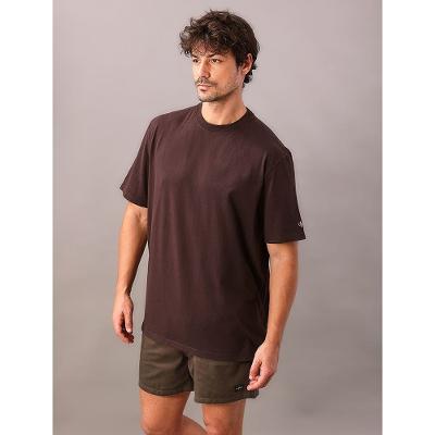 Camiseta Manga Curta Calvin Klein Jeans Masculino Oversized Calvin Klein Manga - Marrom