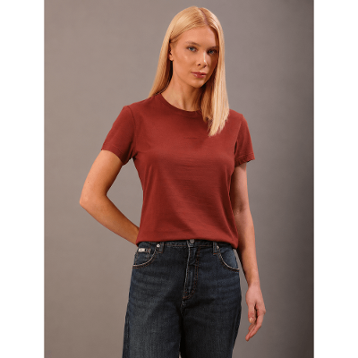 Camiseta Calvin Klein Feminina Viscolycra Ck - Ferrugem