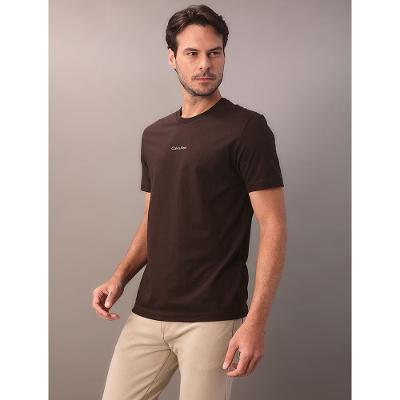 Camiseta Manga Curta Calvin Klein Nano Logo - Marrom