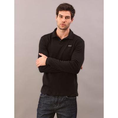 Polo Manga Longa Calvin Klein Regular Suedine - Preto