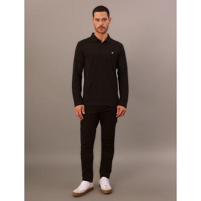 Polo Manga Longa Calvin Klein Jeans Regular Premium - Preto